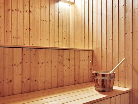 Treat yourself to a long session in the private sauna
