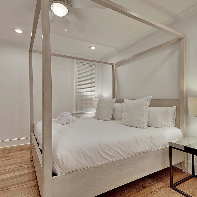 Sleep in style in this four-poster bed