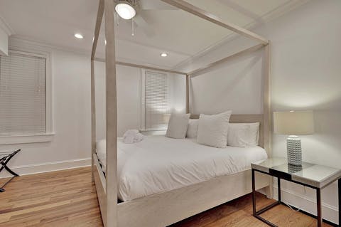 Sleep in style in this four-poster bed
