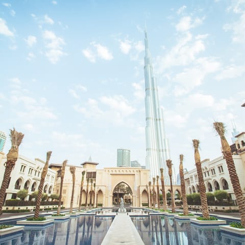 Get a feel for the old town and stay a five-minute drive from the Burj Khalifa