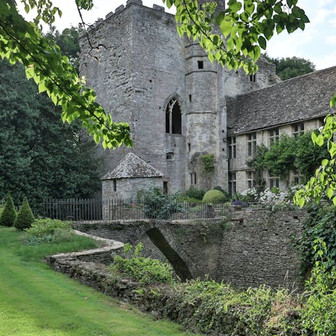 Explore the castle's communal gardens on a morning walk