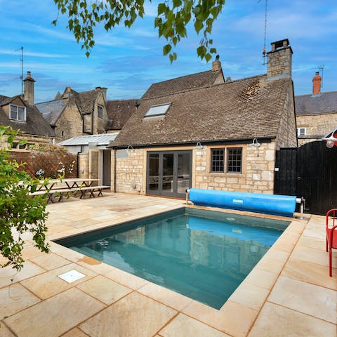 Slip into the pool on warmer days and make the most of the sunshine