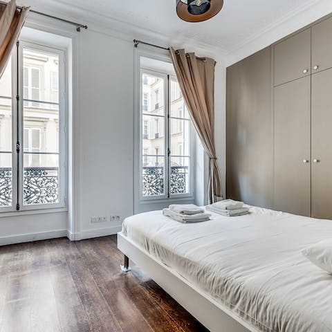 Enjoy a restful night's sleep in your typically Parisian-style bedrooms