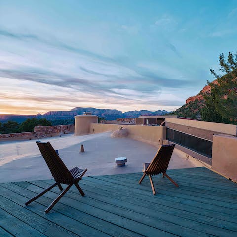 Witness stunning sunsets and sunrises on the rooftop terrace