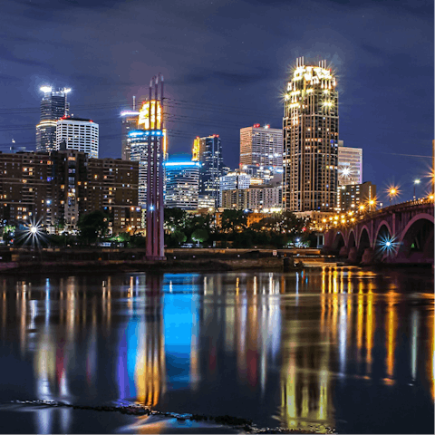 Explore Minneapolis from your location in the eclectic Riverside district