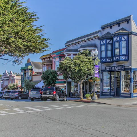 Stroll a few minutes to boutiques and cafés of Pacific Grove