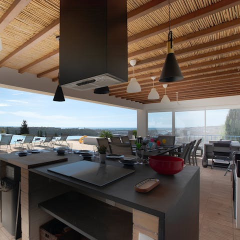 Cook up a feast in the impressive outdoor kitchen