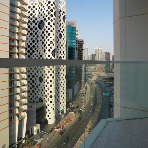 Watch the sun move over the skyline as you sip karak chai on the balcony