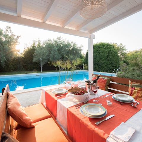 Indulge your sweet tooth and enjoy a typical Sicilian breakfast out on the veranda
