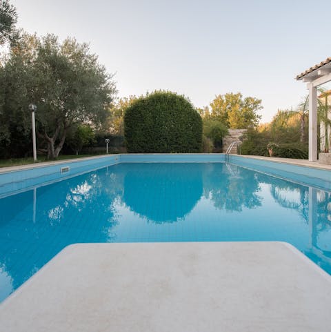 Cool off in this swimming pool after exploring the ancient Cava d'Ispica archeological site