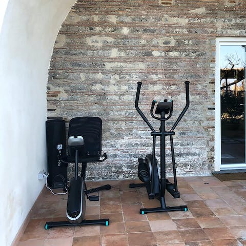 Enjoy an energising workout out on the terrace
