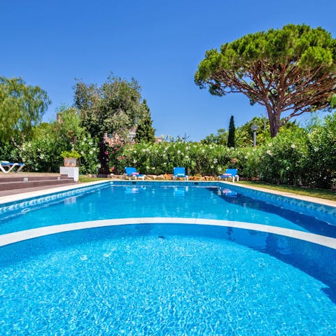 Cool off from the Portuguese sunshine in the private pool