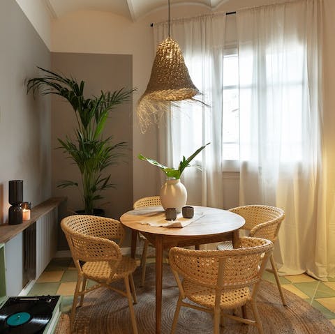 Enjoy a light-filled breakfast in the serene dining area