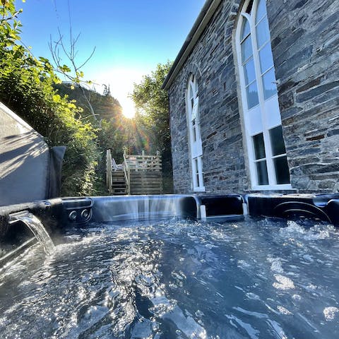 Greet the day with a session in the home's very own hot tub