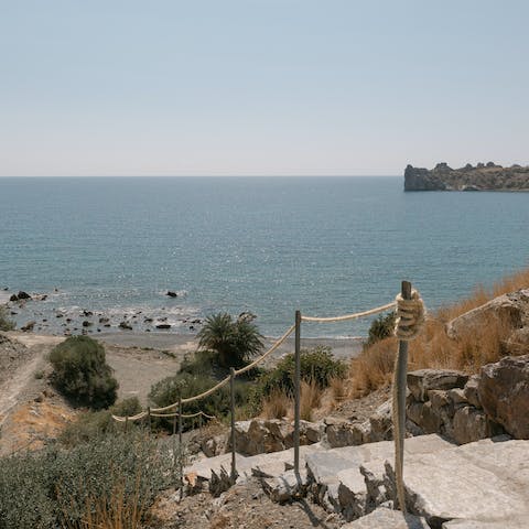 Follow the steps down to the sandy shores for morning swims, it's just one hundred metres from your door