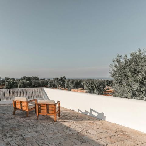 Soak up the countryside vistas from the rooftop terrace