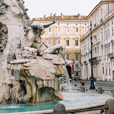 Explore Piazza Navona, one of Rome's most beautiful and famous squares, 200 metres away