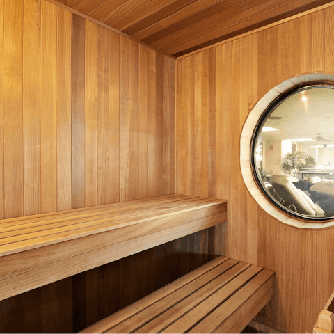 Unwind with a book in the sauna