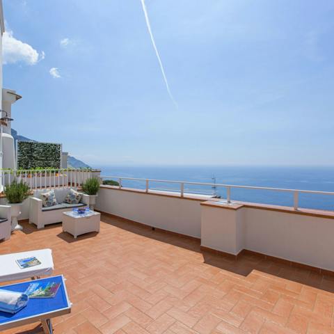 Admire incredible sea views from the sun-soaked terrace