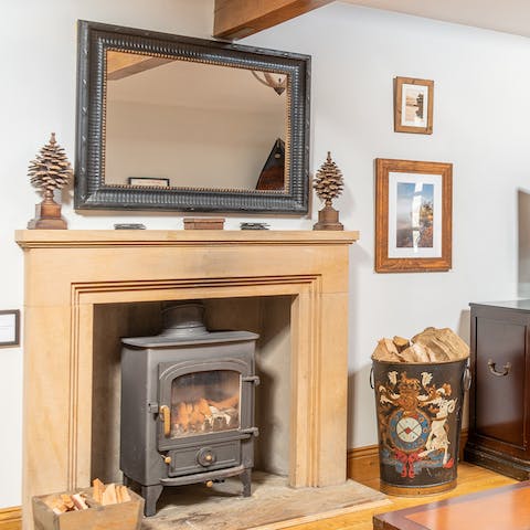 Light up the wood-burning stove and get cosy around the hearth