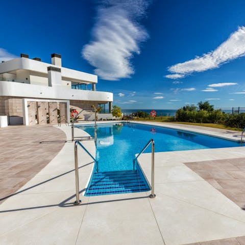 Cool off in the communal pool, perfect for summertime stays