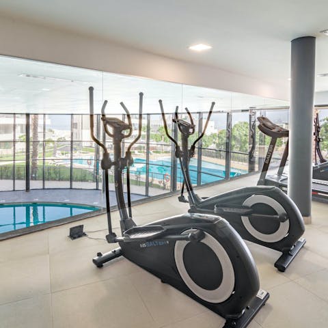 Feel your heart race at the well-equipped communal gym
