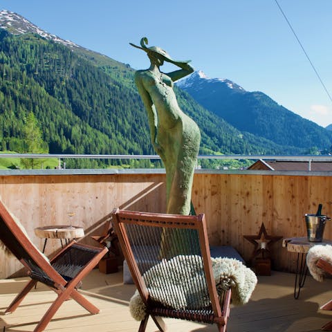 Head up to the top-floor terrace for gorgeous Alpine views