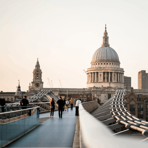 Stroll twenty minutes through the city to St Paul's Cathedral
