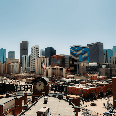 Explore Downtown Denver from this LoHi location, a half-hour walk away