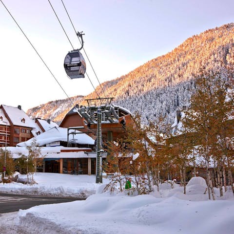 Walk from your door to the gondola just outside