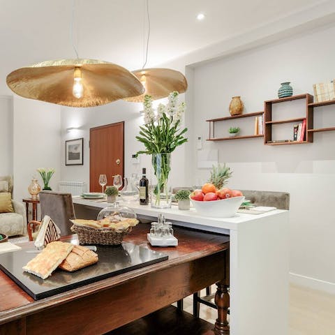 Serve up a platter of fresh Tuscan fare in the modern dining space