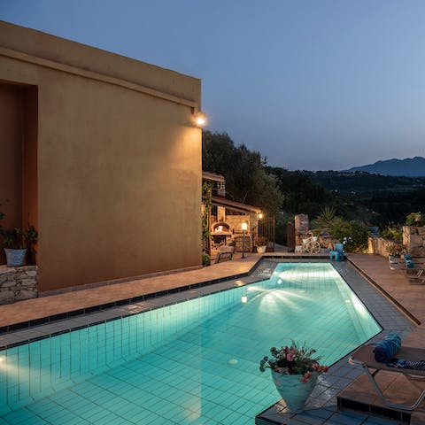 Take in the view from the private swimming pool