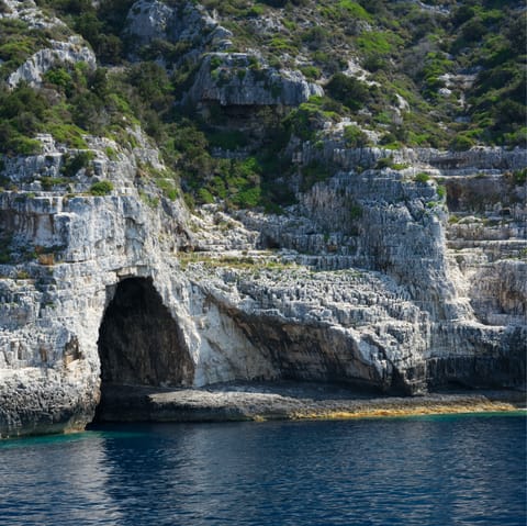 Stroll down to the Paxos coastline in only eight minutes and dive into the invitingly blue sea