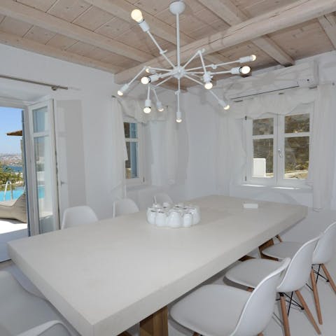 Look forward to breakfasting in the bright, white-washed dining space