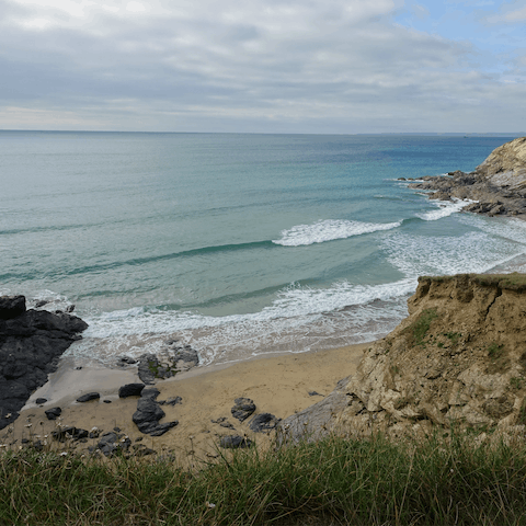 Dive straight into the Cornish sea, with beaches a five-minute drive away