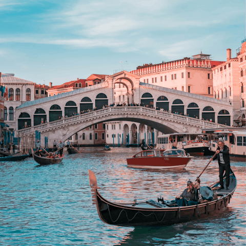 Stroll over the famous Rialto Bridge, one of the city's most iconic sights just moments from this home