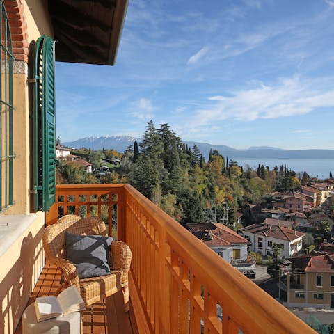 Take in serene lake views from the balcony terrace