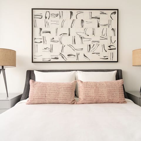 Get some rest in the stylish bedrooms after exploring Montréal