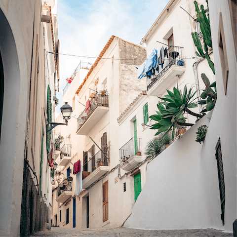 Take a scenic drive through the pine-clad hills to Ibiza Old Town, just a short drive away