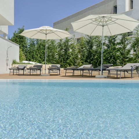 Chill out by the private pool, the perfect spot for an afternoon siesta