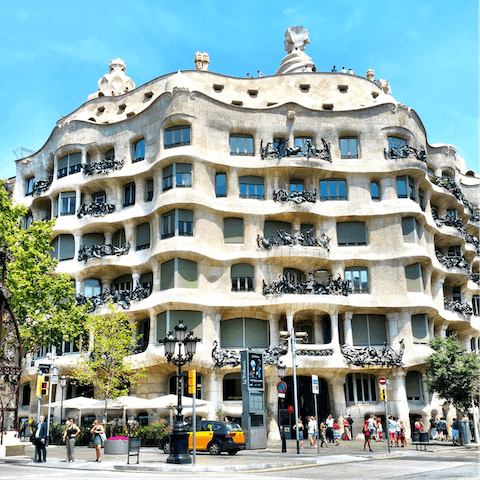 Go out and explore Barcelona's sights, like Casa Milà which is only a fifteen-minute walk away