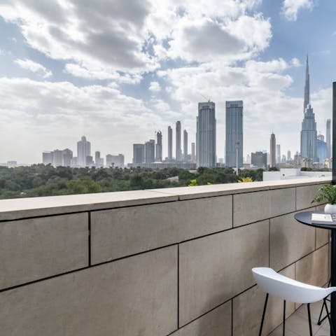 Sip tea and drink in the view of Burj Khalifa 