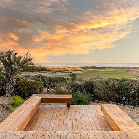 Fabulous views across the dunes to the ocean