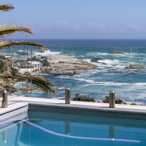 Spend sunny afternoons cooling down in the private plunge pool overlooking the ocean