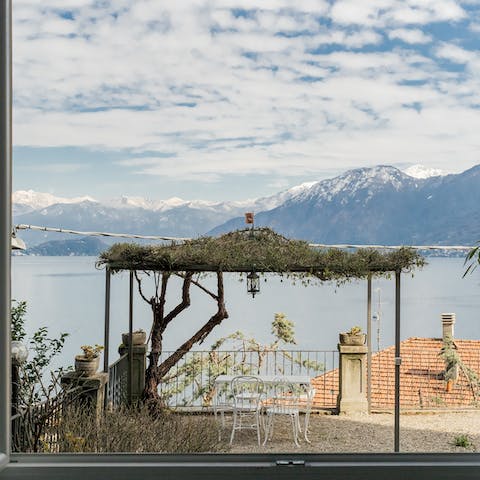 Enjoy a stunning view of Lake Como from inside and out