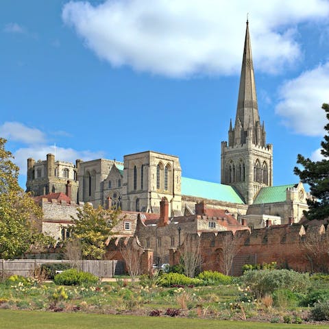 Visit Chichester Cathedral, just a five-minute walk away