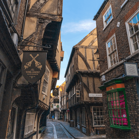 Make the five-minute walk to the medieval Shambles