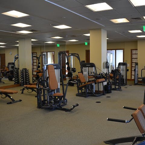 Book in a session at the on-site gym or the hotel’s spa