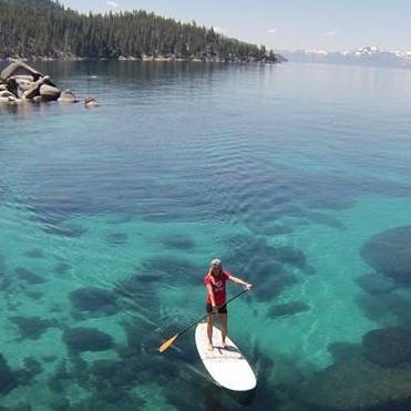 Try paddle-boarding on Lake Tahoe