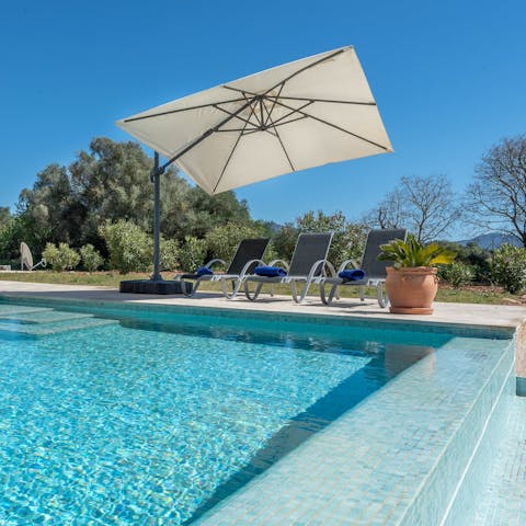 Splash in the private pool beneath the Spanish sun